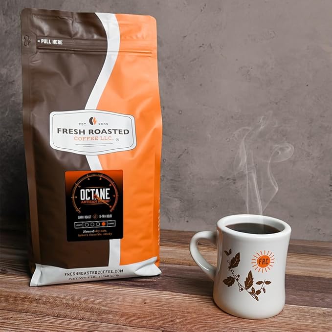 Fresh Roasted Coffee Octane 5 lb Dark Roast Kosher Whole Bean