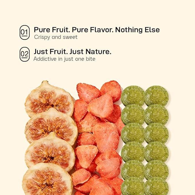 Greenfocus Freeze Dried Mixed Fruit Packs - 6 Large Bags (1.1oz/30g+ Each) - Crunchy Strawberry Green Grape Fig - No Added Sugar Non-GMO Gluten-Free Healthy Snacks Vegan Smoothie &amp Yogurt Top