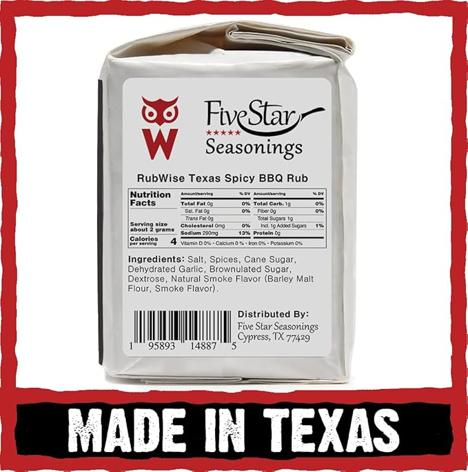 Texas Style Spicy Rub &amp Pork Rub by Rubwise | BBQ Rub &amp Spices for Smoking &amp Grilling | Dry Rubs | Great on Any Meat Beef Chicken Pork Chops Pork Butt Tenderloin NO MSG (1lb each)