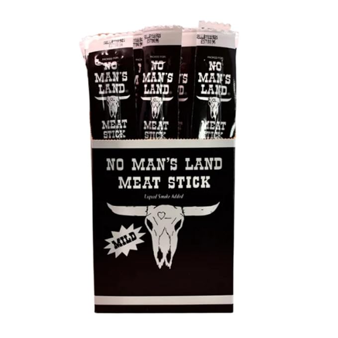 No Mans Land Beef Jerky Meat Sticks| High Protein | 24 x 1oz Meat Sticks (24 Pack - 1oz Mild)