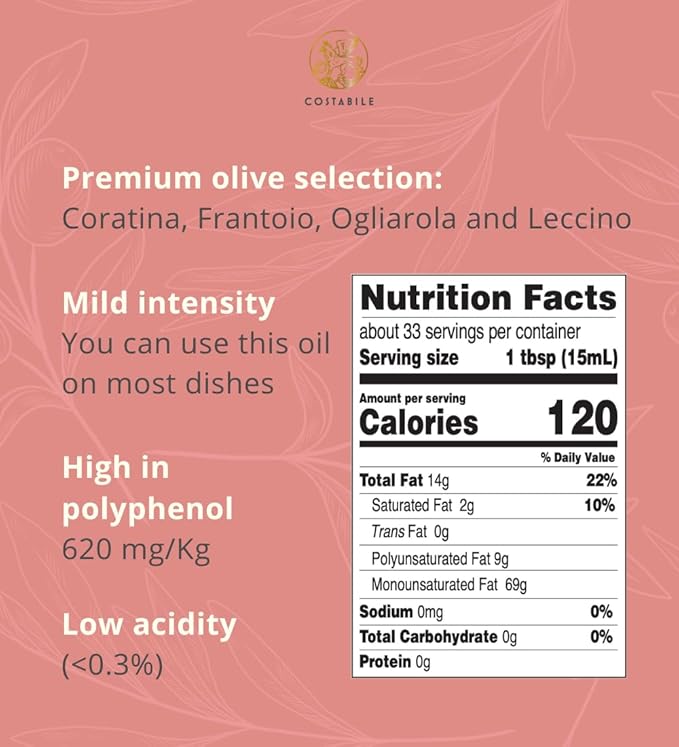 Chilli oil. Spicy Extra Virgin Olive Oil from Puglia Italy Infused with Organic Hot Red Peppers. Perfect as Spicy Vegan Chili Dressing - COSTABILE 16.9 Fl. Oz.
