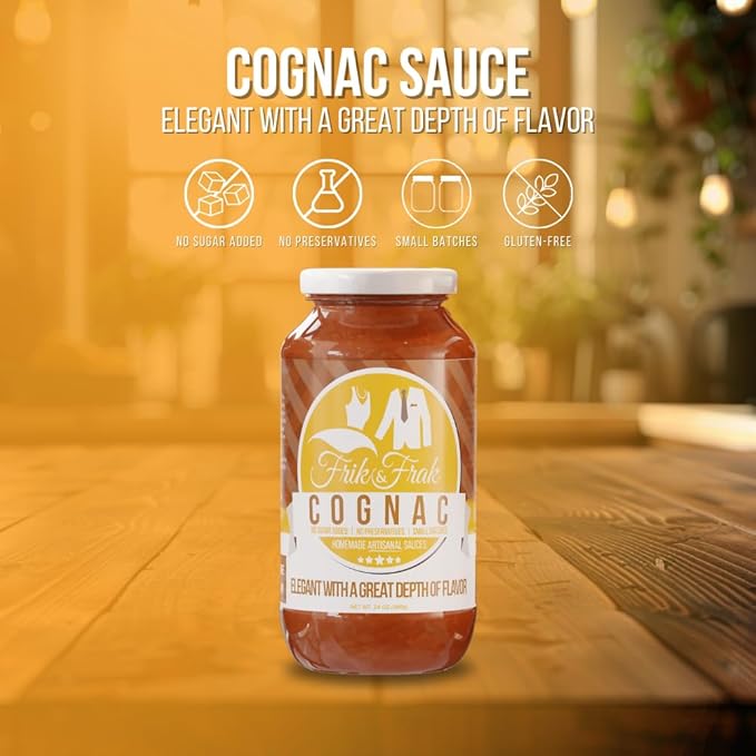 Cognac Pasta Sauce by Frik &amp Frak No Sugar Added No Preservatives Gluten Free 36 Month Shelf Life Artisan Small Batch Crafted Pasta Sauces 24 Oz Jar