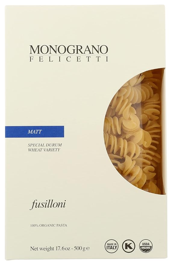 Felicetti Organic Fusilloni Pasta Non GMO Cruelty Free 17.6 Ounce (Pack of 8)