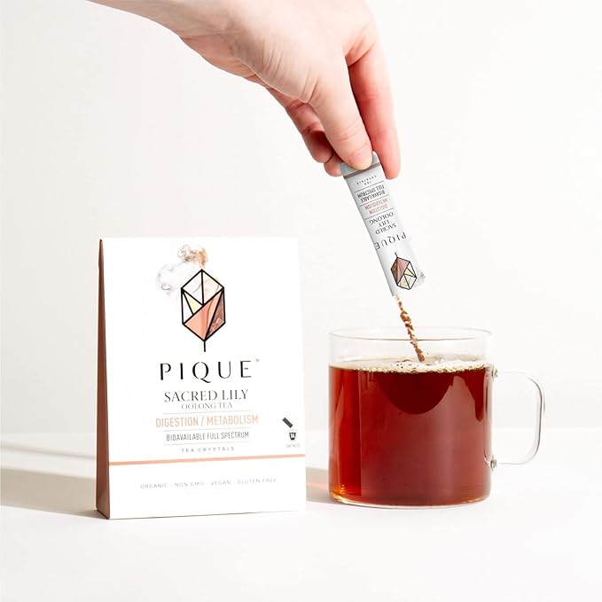 Pique Organic Sacred Lily Oolong Tea Crystals - Caffeinated Tea Supports Healthy Metabolism and Digestion - 14 Single Serve Sticks (Pack of 1)