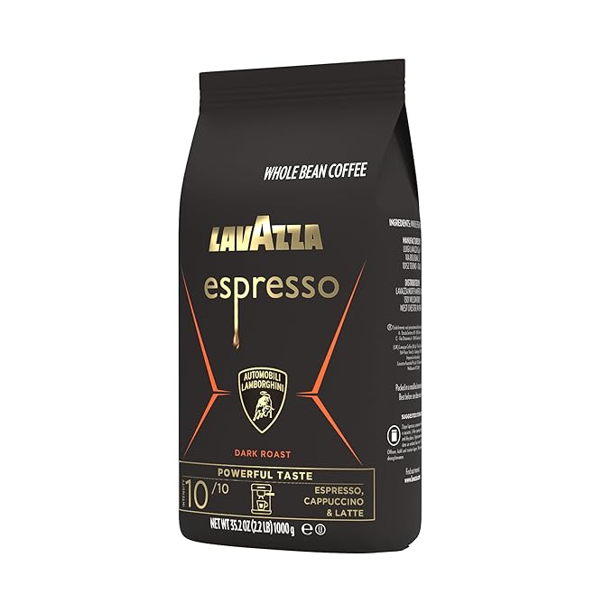 Lavazza Espresso Whole Bean for Automobili Lamborghini Dark Roast Arabica and Robusta Blend 2.2 lb Bag (Package May Vary)