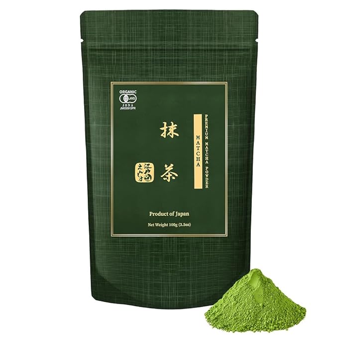 YEDOENSIS Premium Matcha - Organic Japanese Green Tea Matcha Powder JAS Certified Organic Vegan Gluten-Free (100g)