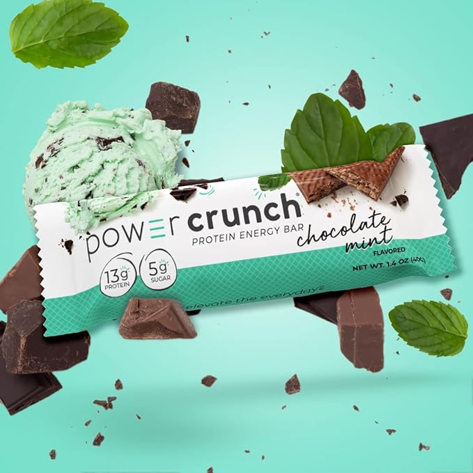 Power Crunch Whey Protein Bars High Protein Snacks with Delicious Taste Variety Pack French Vanilla &amp Chocolate Mint 1.4 Ounce (24 Count)
