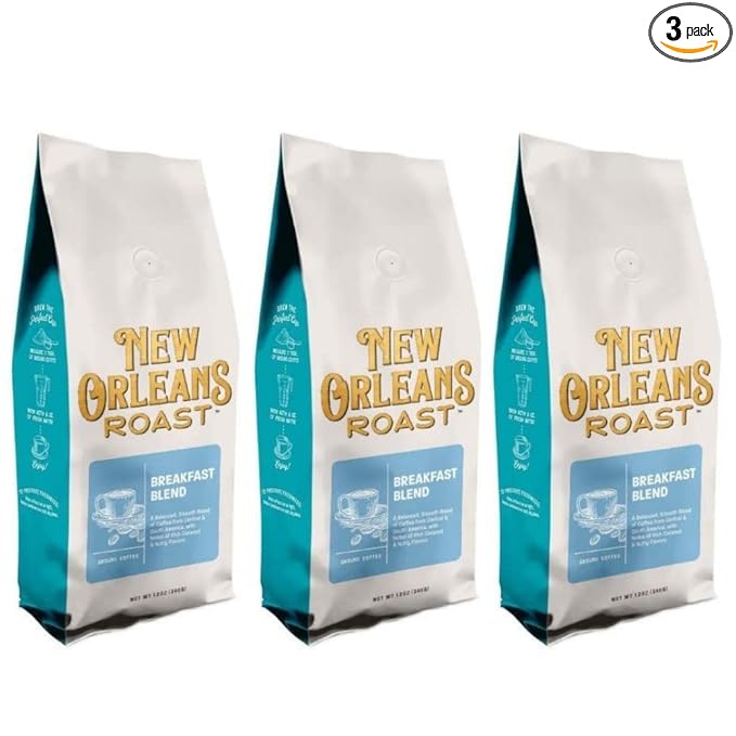 New Orleans Roast - Breakfast Blend Ground Coffee 12oz (Pack of 3)
