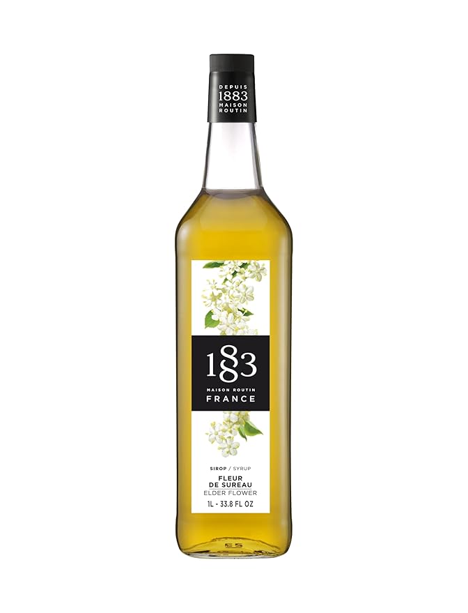 1883 Elderflower Syrup for Drinks Made in France 1 Liter Glass Bottle
