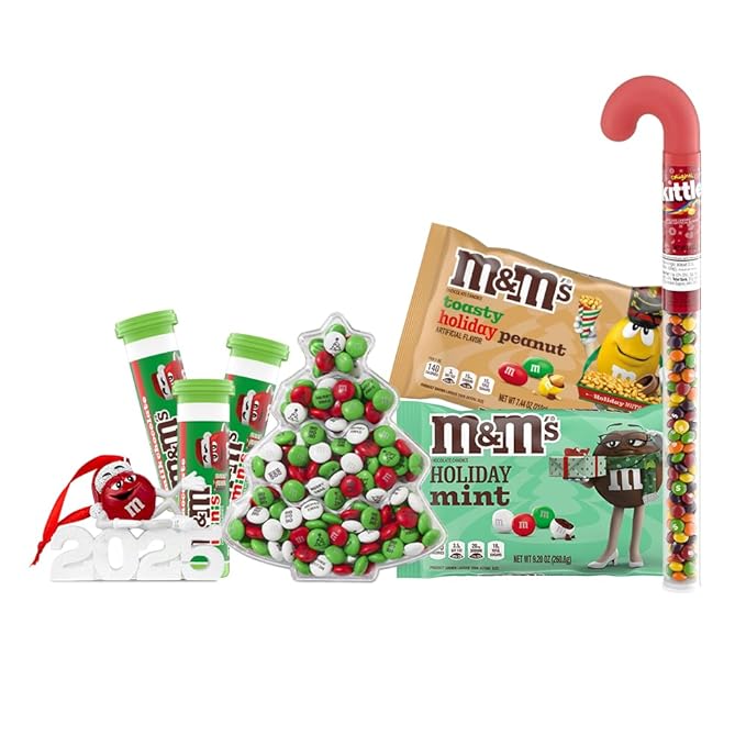 M&ampM’S Holiday Bundle Gift Box Unique Holiday Gift filled with Assorted M&ampM’S Candies