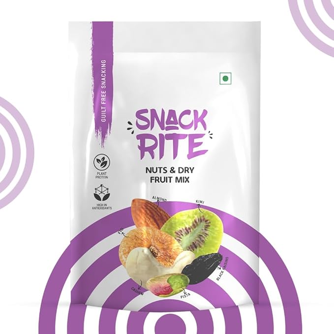 Nuts and Dry Fruits Mix (Almond Kernel Cashew Pista Anjeer Diced Kiwi Diced Black Raisin) - Pack of 1 | Dried fruits | Mixes dry fruits | Any Time Snack | Trail Mixes -150 gm