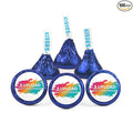 90ct Personalized Candy Promotional Items Dark Blue Kisses with DIY Photo or Logo Stickers Chocolate Party Favors for Birthday Wedding