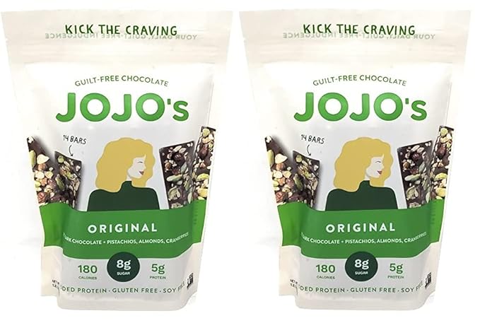 JoJo's Guilt-Free Chocolate with Almonds 70% Dark Chocolate Pistachios Dried Cranberries 1LB (Pack of 2) 16 Ounces