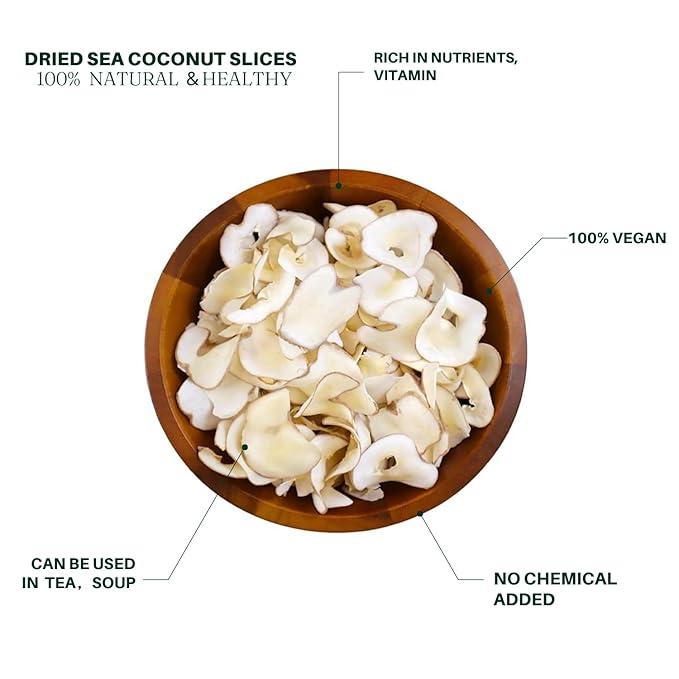 Royal Seafood USA Dried Sea Coconut Slices 225g Premium selected Natural Sulfur-freefor soup 原色海底椰 不含硫 纯天然 止咳润肺美容养颜