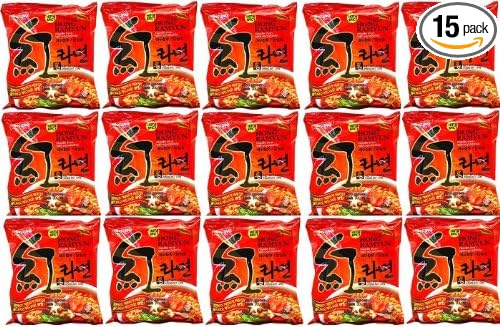 Ohsung Hong Ramyun/ramen Hot &amp Spicy Noodle Soup with Soy Peptide 4.2 Oz: 15 Pack