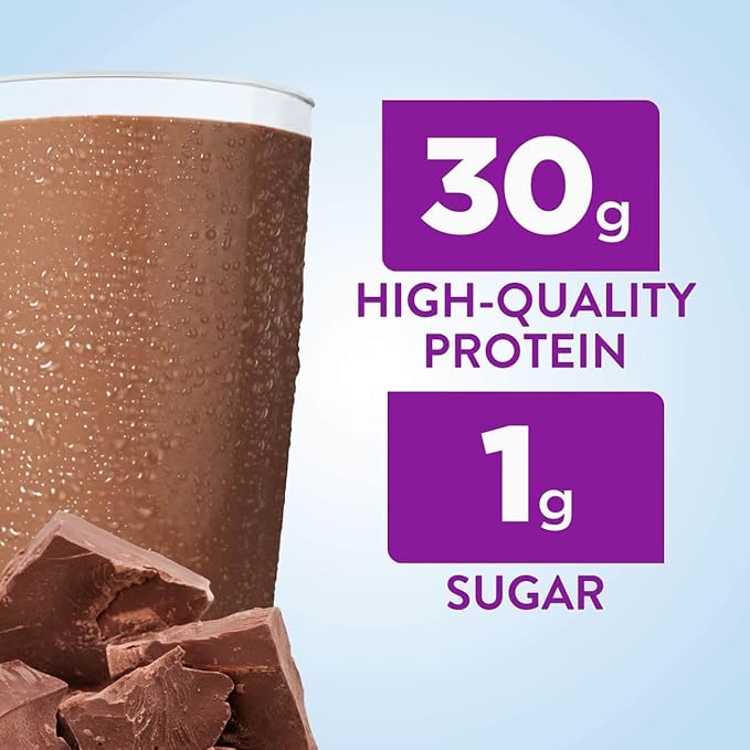 Ensure Max Protein Nutrition Shake with 30g of Protein &amp Max High Protein Nutrition Shake Milk with 30g of Protein 1g of Sugar Chocolate w/Caffeine 11 Fl Oz (Pack of 12)