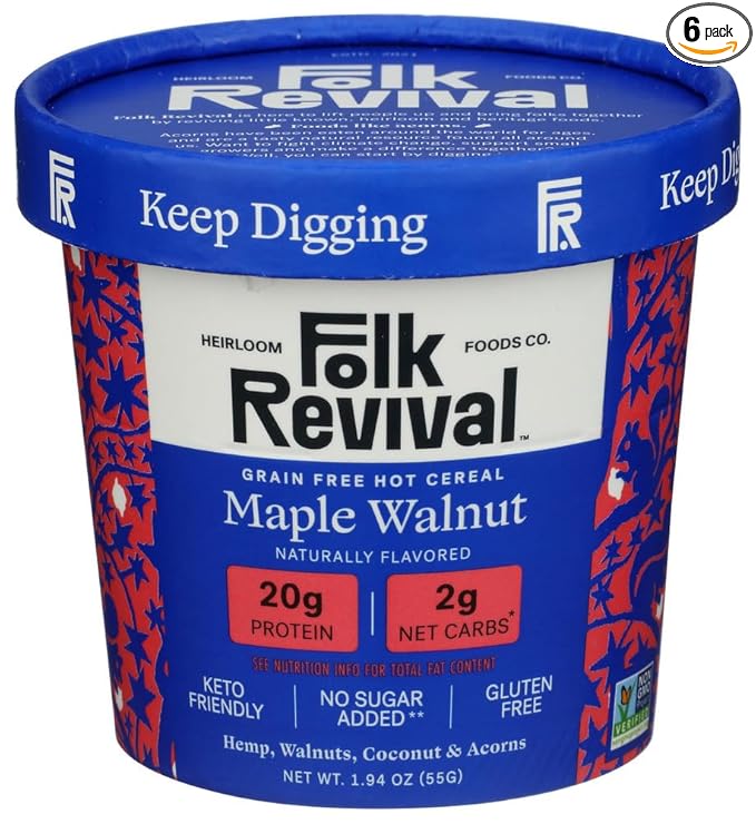 Folk Revival Hot Maple Walnut Cereal 1.94 oz (Pack of 6)