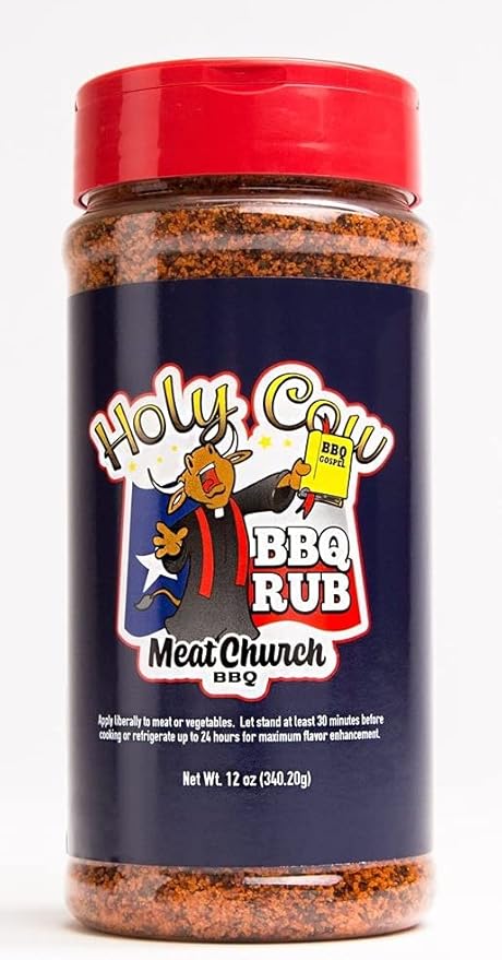 Meat Church BBQ Rub Combo: Two Bottles of Holy Cow (12 oz) BBQ Rub and Seasoning for Meat and Vegetables Gluten Free Total of 24 Ounces