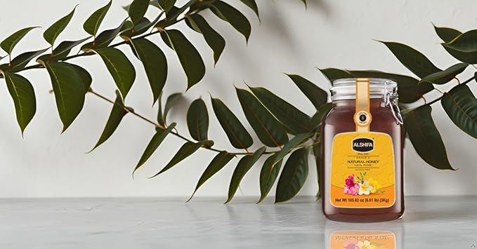 ALSHIFA Natural Honey 6.61lb (3kg) | Pack of 1 | Raw Pure &amp Unpasteurized | 100% Pure Wildflower Honey | Healthy &amp Rich in Nutrients | No Added Sugar | Glass Bottle