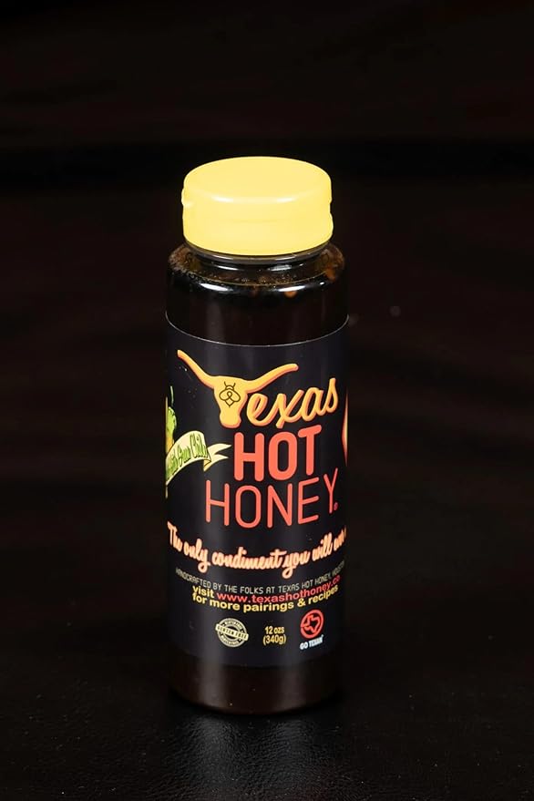 Texas Hot Honey – Roasted Hatch Green Chili | 12 oz Bottles Pack of 2
