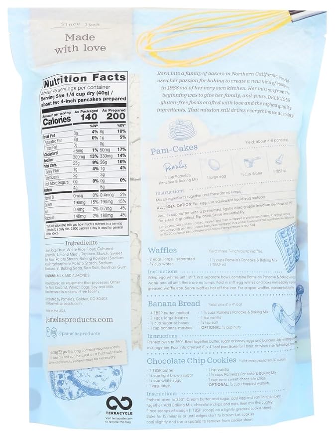 Pamelas Mix Pancake Baking Wf Gf