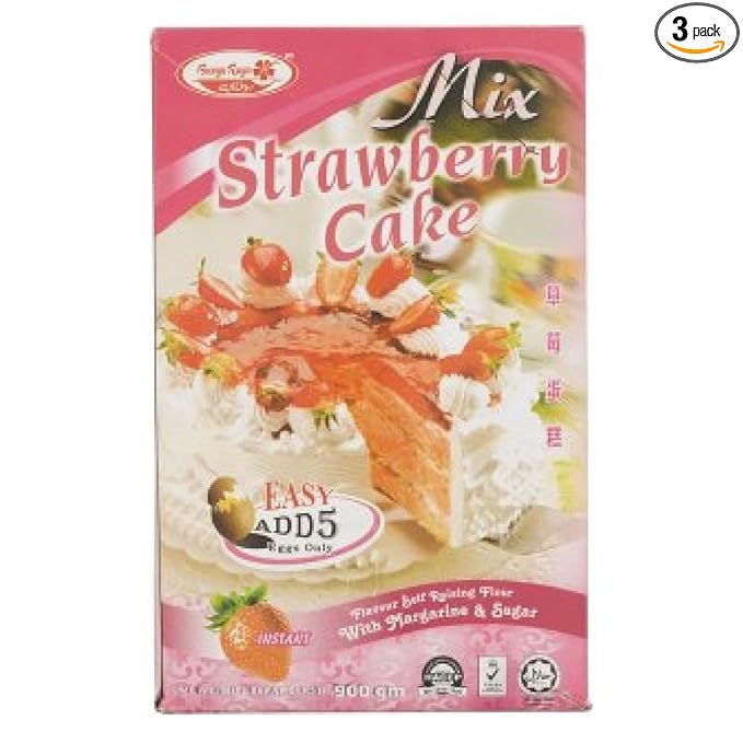 Bunga Raya Cake Mix 900g (Strawberry 3 Count)