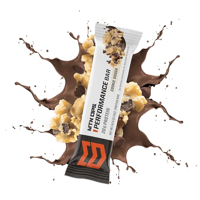 MTN OPS Protein Bars – High Protein Bar with 20g Whey Isolate &amp Collagen Low Sugar Gluten-Free Protein Snack Cookie Dough 10 Bars