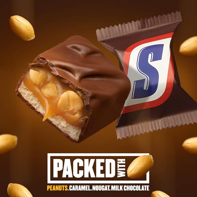 SNICKERS Minis Milk Chocolate Candy Bars Bulk – 9.7 Oz Bag (Pack of 8) Individually Wrapped Bite-Size Bars with Caramel Nougat Peanuts &amp Milk Chocolate Perfect Easter Baskets Parties Hallowe