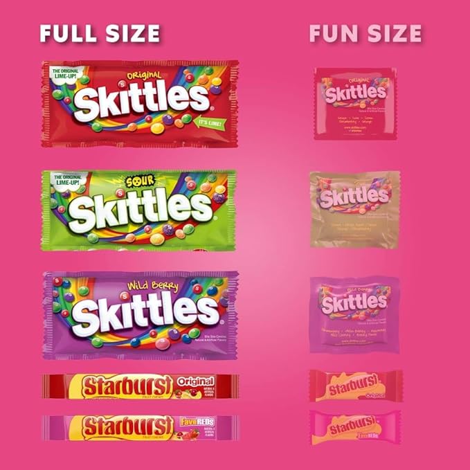 SKITTLES &amp Starbust Assorted Candy Variety Pack for Holidays Gifts Parties Candy Assortment 37.05 oz (18 Count) Bulk Box