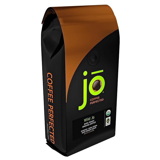 WILD JO: 2 lb Dark French Roast Organic Ground Coffee Bold Strong Rich Wicked Good Coffee! Great Brewed or Cold Brew USDA Certified Fair Trade Organic Arabica NON-GMO Gluten Free by Jo Coffee®