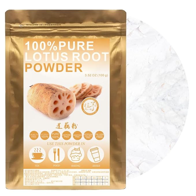 Lotus Root Powder 100g/3.52oz 100% Natural Pure 莲藕粉 for Smoothies Shakes Baking &amp Drinks