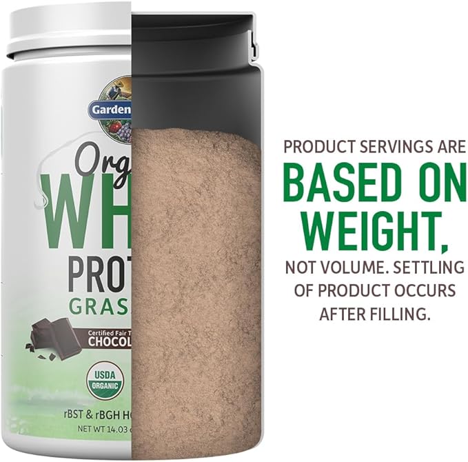 Garden of Life Organic Whey Protein Chocolate Grass Fed Protein Powder – 21g Muscle-Building Powder with Probiotics &amp BCAAs Post-Workout Recovery Hormone-Free Non-GMO Gluten-Free 12 Servings