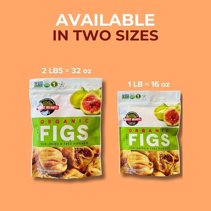 Perfect Delights Organic Turkish Figs Vegan Sun-Dried Pitted Figs Healthy Fruit Snack for Kids and Adults - Single Pack (32 oz)
