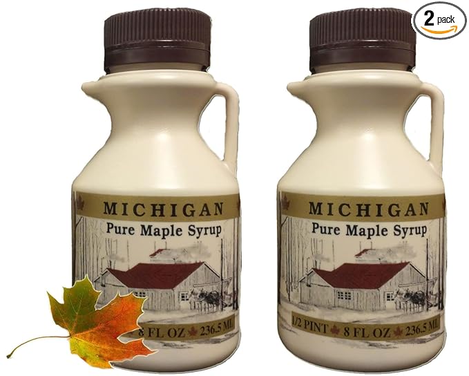 Traverse Bay Farms 100% Pure Maple Syrup – 2 Bottles – Grade A Amber Rich Taste – Small Batch Gluten-Free All Natural Made in Michigan – Value Pack (2 Bottles)