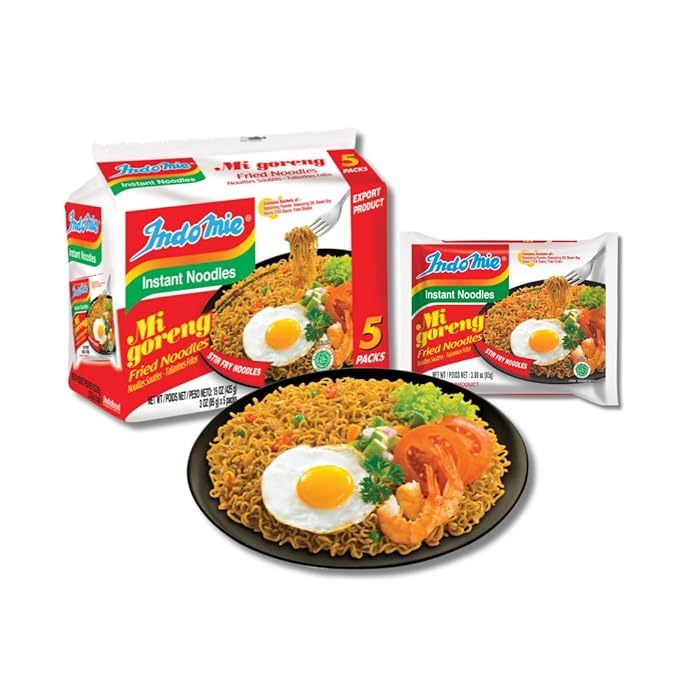 Indomie Mi Goreng Instant Stir Fry Noodles Halal Certified 30 Original &amp 30 Special Chicken Flavor (Pack of 60)