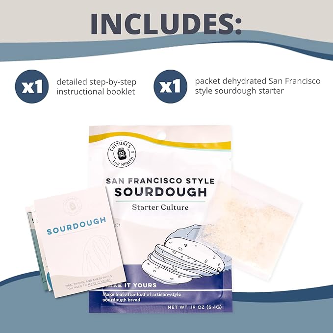 Cultures for Health San Francisco Sourdough Starter Bread Lame &amp Starter Jar Kit Bundle | Essential Baking Supplies for Homemade Bread | DIY Breadmaking Kit