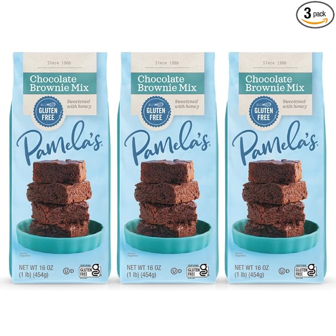 Pamela’s Baking Mixes Chocolate Brownie Mix Gluten-Free 16 oz. (Pack of 3)