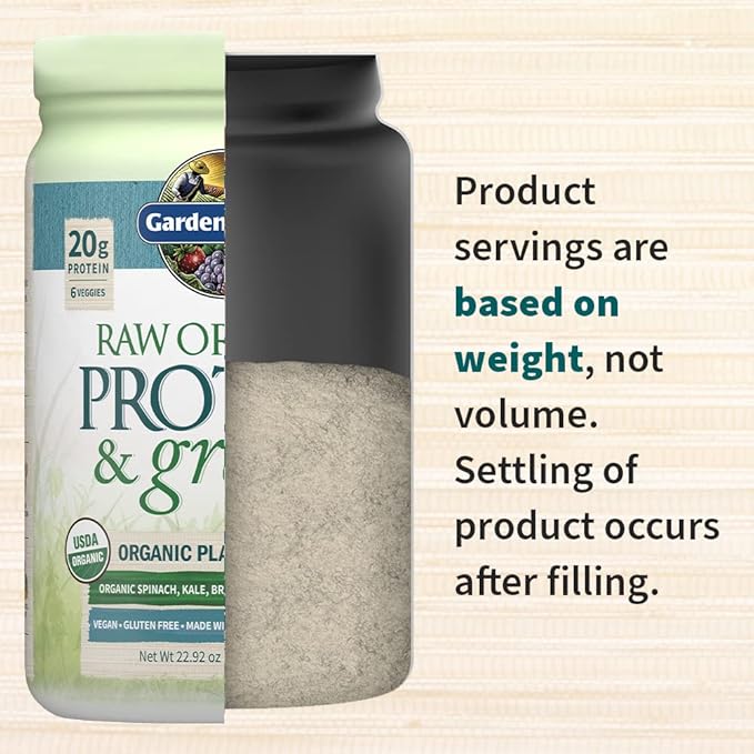 Garden of Life Raw Organic Protein &amp Greens Lightly Sweet Vegan Protein Powder for Women and Men Plant and Pea Protein Greens Probiotics Gluten Free Low Carb Shake Made Without Dairy 20 Servi
