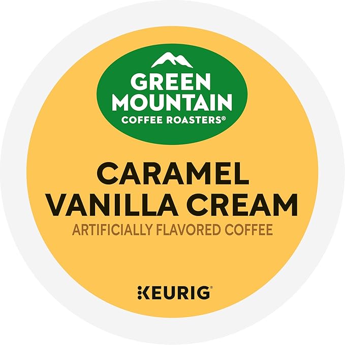 Green Mountain Coffee Roasters Caramel Vanilla Cream Single-Serve Keurig K-Cup Pods Flavored Light Roast Coffee Pods 48 Count