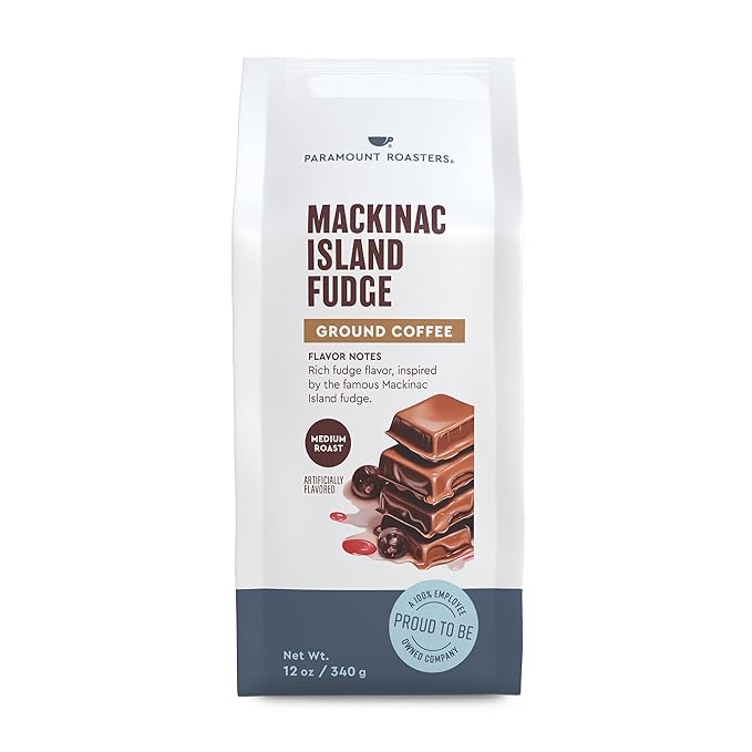 Traverse City Cherry Mackinac Island Fudge and Blueberry Muffin Flavored Ground Coffee Bundle