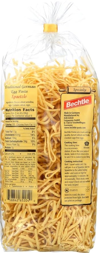 Bechtle German Spaetzle Egg Noodle 17.6 Ounce -- 12 per case.