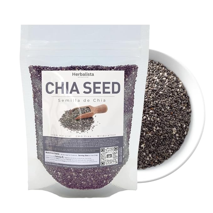 Herbalista - Premium Mexican Chia Seeds | Semilla de Chia 100% Natural Mexicana | Non-GMO Gluten-Free Vegan Superfood | High in Omega-3 &amp Fiber Keto &amp Paleo Friendly (2 LB (906g))