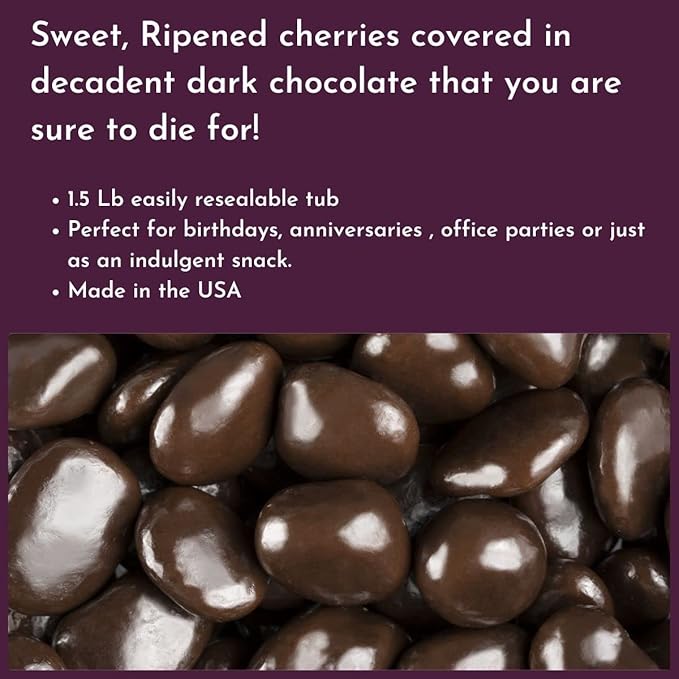 WinCrest Dark Chocolate Covered Cherries (3.5 Lb Tub)
