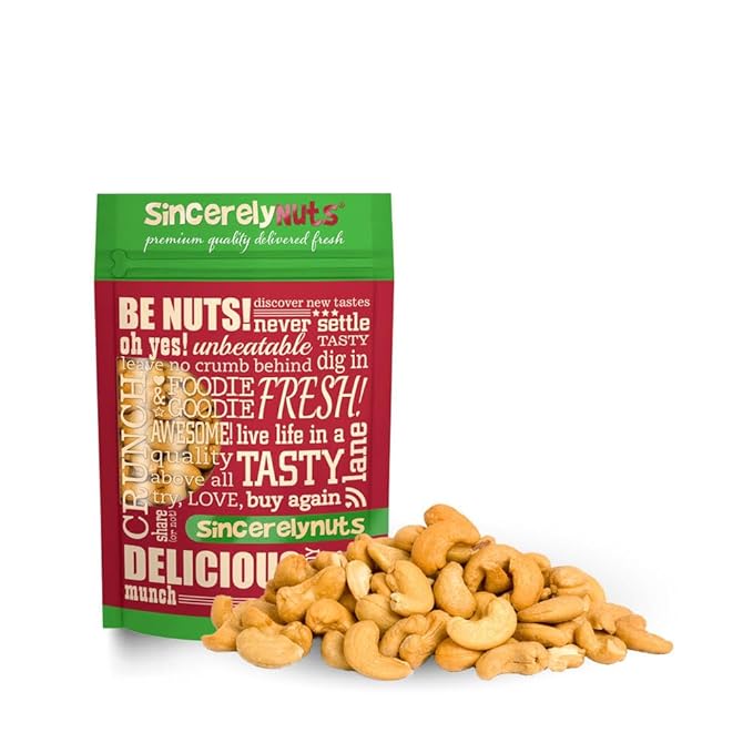 Sincerely Nuts – Large Jumbo Cashews Roasted and Salted | Five Lb. Bag | Deluxe Kosher Snack Food | Healthy Source of Protein &amp Nutritional Content | Gourmet Quality Vegan Nut