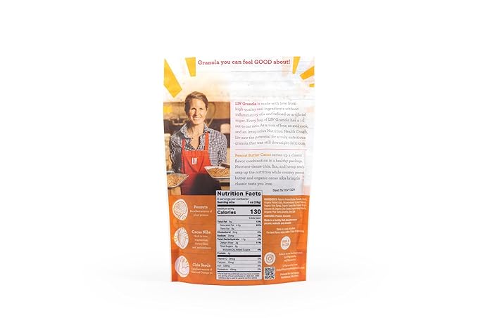 Liv Gourmet Granola Variety Pack - 8oz (Pack of 4) | Healthy Nutrient-Dense Snack Breakfast Cereal | 1:1 Nut-to-Oat Ratio | Non-GMO Low Sugar Vegan | Organic Oats No Artificial Ingredients No Se
