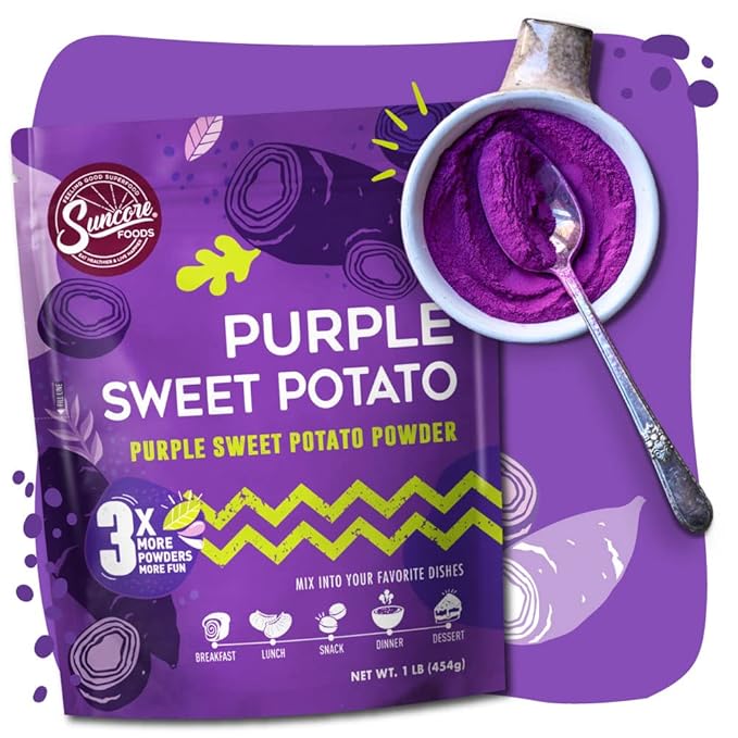 Suncore Foods Purple Sweet Potato Powder Purple Food Coloring Powder Gluten-Free Non-GMO 16oz 1 Pack