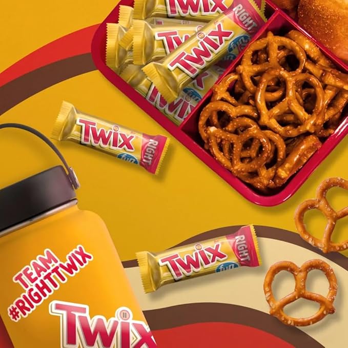 Yummy Chew Twix Chocolate Candy Bars - Fun Size Twix Candy Bars - Individually Wrapped Bulk Twix Chocolate Bars - Twix Caramel Milk Chocolate Cookie Bars - Bulk Candy Bag (Pack of 65)