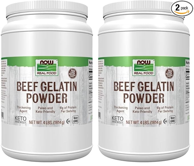 NOW FoodsBeef Gelatin PowderNatural Thickening AgentSource of Protein4-Pound(Pack of 2)