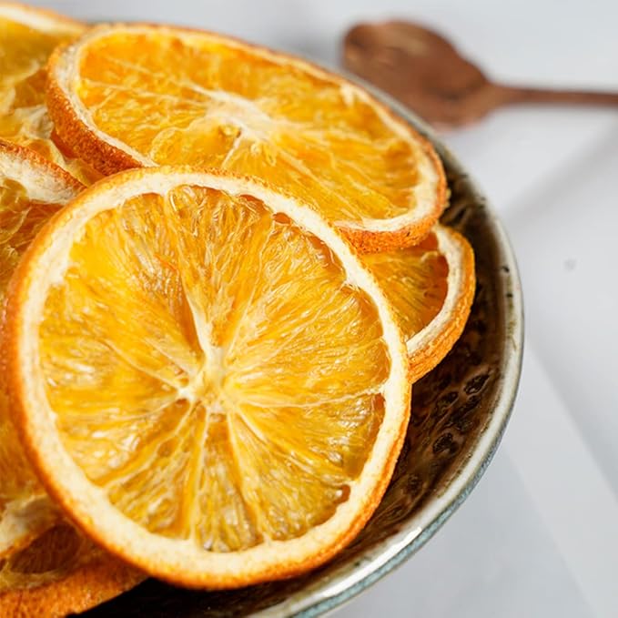SXET Dried Orange Slices Natural Dehydrated Orange Slices Edible Dehydrated Orange Dried Fruit for Crafts Cake Decoration Cocktail Garnish Table Scatters (17.6oz/500g)