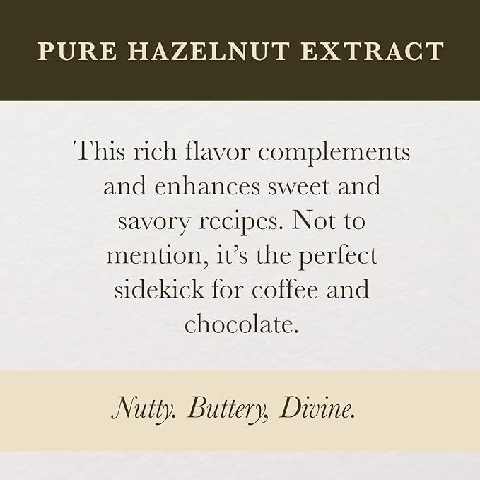 Cook's Pure Hazelnut Flavor Perfect for Baking and Cooking Certified Kosher Gluten Free Allergen Free Vegan 8 oz